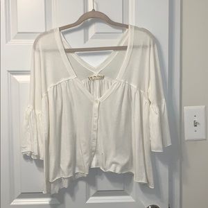 Free People Size Small Flowy White Top